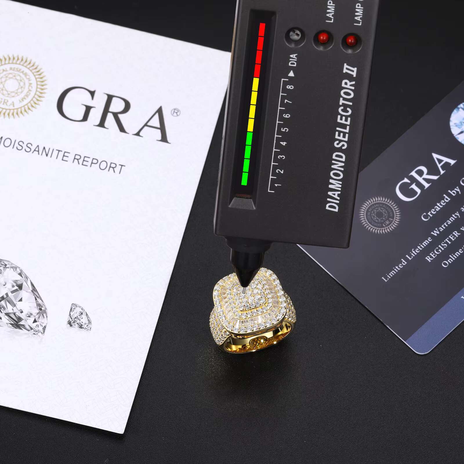 Luxury Hip Hop Jewelry 18K Gold Plated 925 Sterling Silver VVS Moissanite Diamond Iced Out Hip Hop Geometric Ring for Men