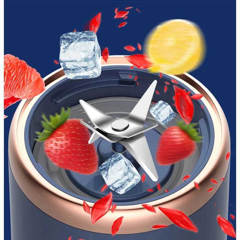 6 Blade Portable Juicer USB Rechargeable Juicer Stainless Steel Blade Cup Juicer Fruit Automatic Smoothie Blender Kitchen Tool C251113