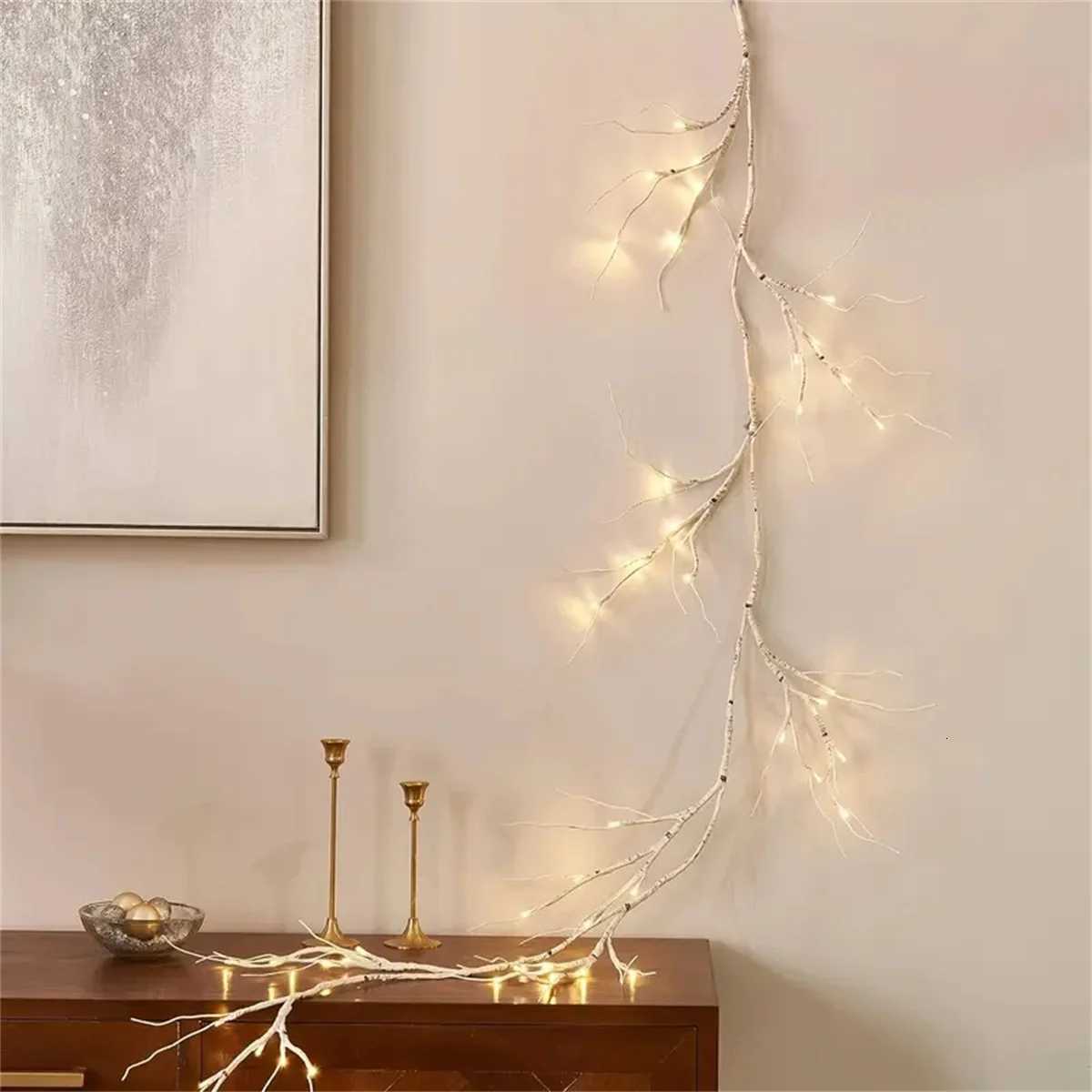 48 LED Birch Vine Lights Battery Power Artificial Branch Vine Light for Christmas Fireplaces Tables Indoors And Outdoors Decor M251113