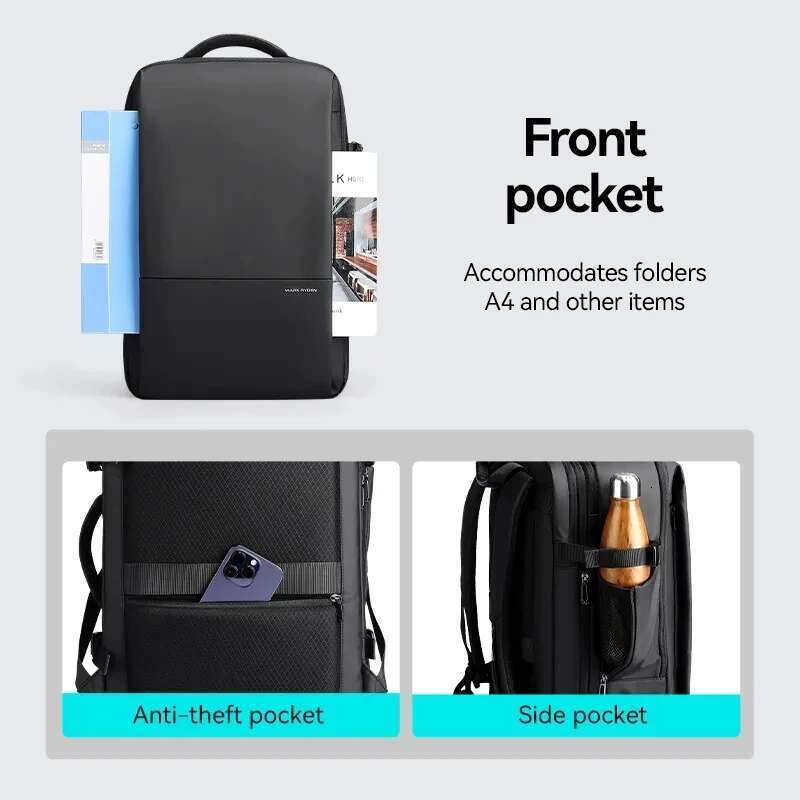 Mark Ryden Backpack Men's Large-Capacity Laptop Business Leisure Multi-Function Expansion Multi-Compartment Commuting Bag