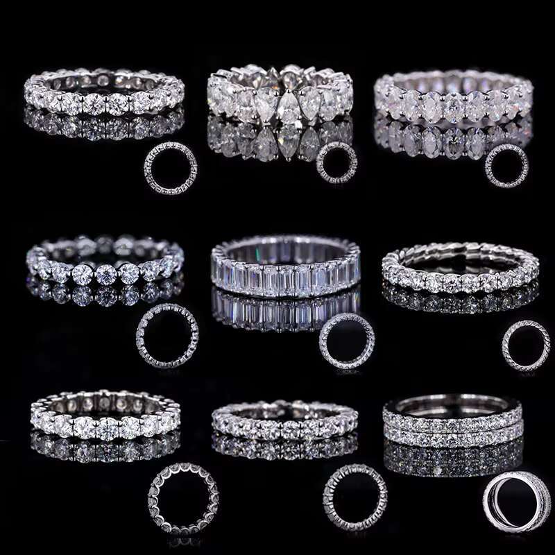 Starsgem Platinum 18k 14k White Gold Moissanite Diamond Ring with 3mm DEF Round Shape Moissanite