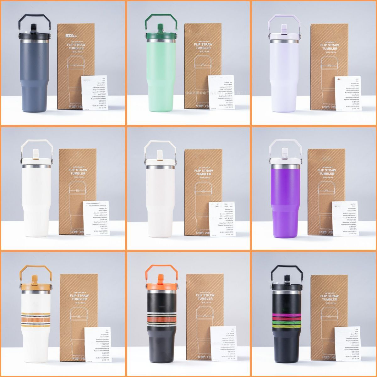 Portable 30oz Car Coffee Cup Stainless Steel Insulated Ice Dominator Handheld Thermos with Printing for Vehicle Use