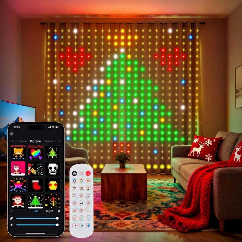 Christmas Decor Smart Curtain Lights WiFi App Remote Control IP65 Waterproof 400 LEDs Outdoor Lights Ideal Christmas Gifts W251112