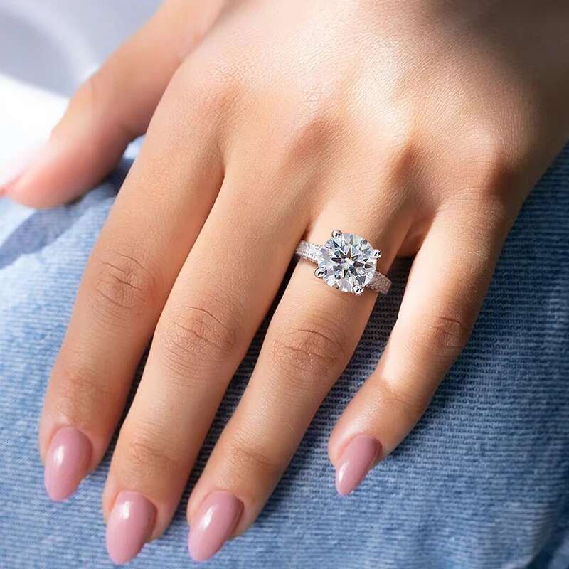 GRA 5CT Deluxe Certified Moissanite Diamond Wedding Rings For Women Gift Real 925 Sterling Silver Best Quality Luxury Jewelry
