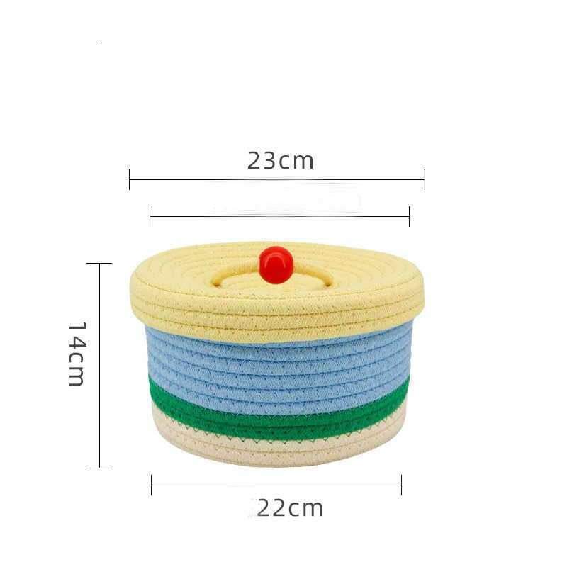 Colourf Handwoven Basket Cosmetic Storage Bag Sundries Toy Sundries Organizer Desk Decor Y251112