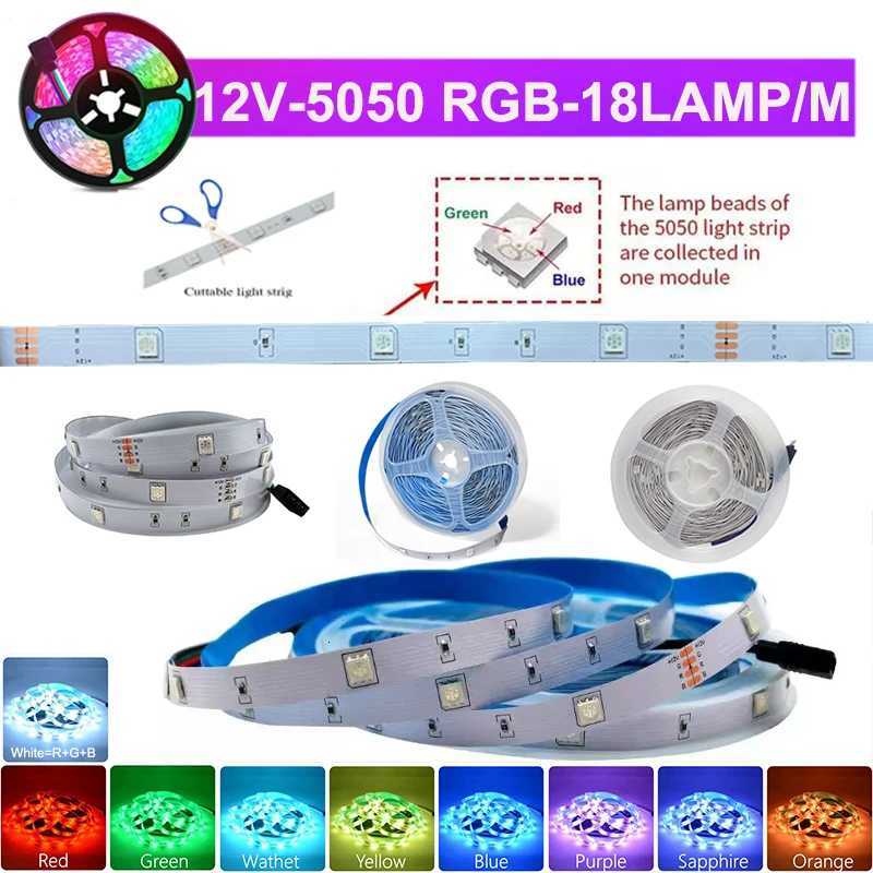 Rgb 5050 Led Strip Lights For Bedroom Bluetooth Led Tape Lights Adhesive Smart Led Lights Strip Wifi Wall Led Decoration W251112