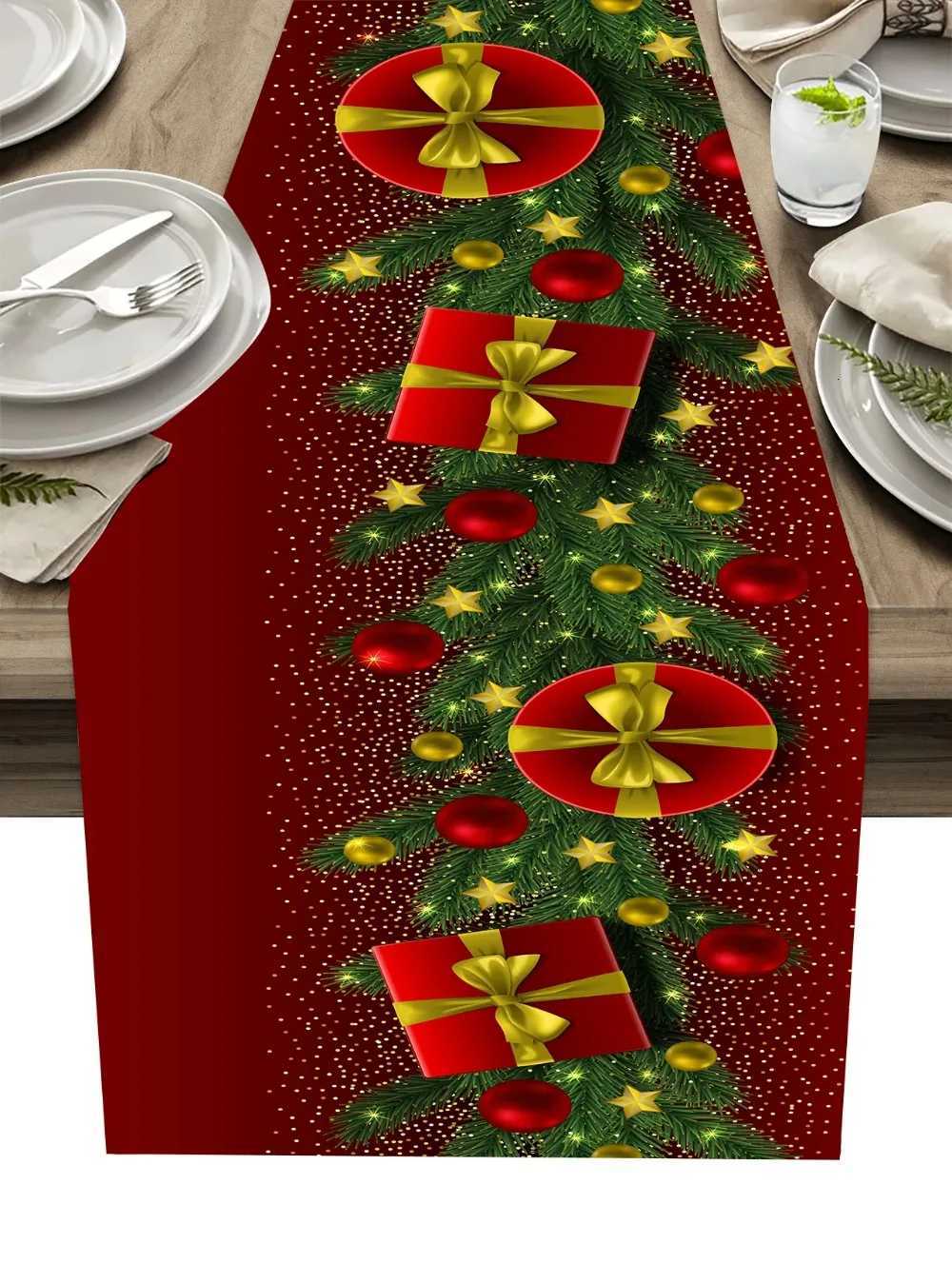 Christmas Christmas Table Runners Kitchen Decorations Linen Mats Indoor Outdoor Family Wedding Party Decoration Y251113