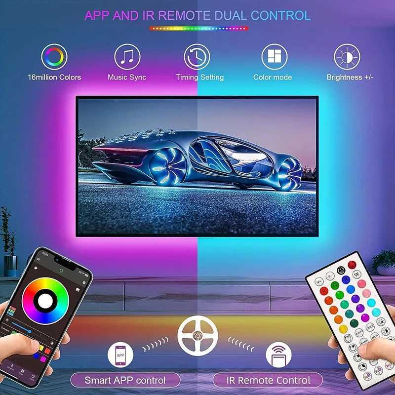 24V Led Lights for Room Music Sync RGB Led Strip Lights 10m 20m 30m 40m Flexible Ribbon for Room Bedroom Decor TV Backlights W251112