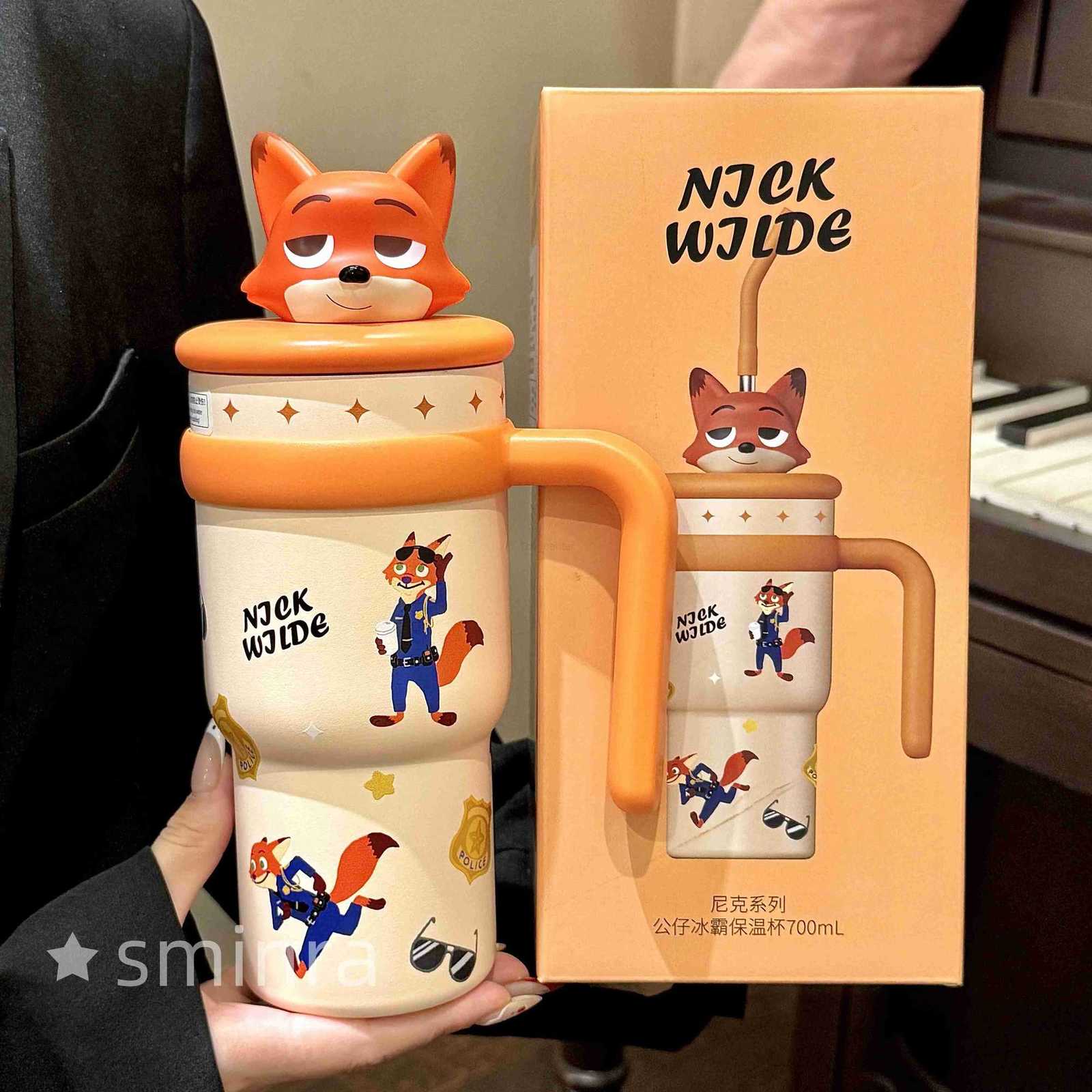 Disney Zootopia Judy Hopps Nick Wilde Thermos large capacity easy to carry outdoor home office cup childrens birthday gift H2512031