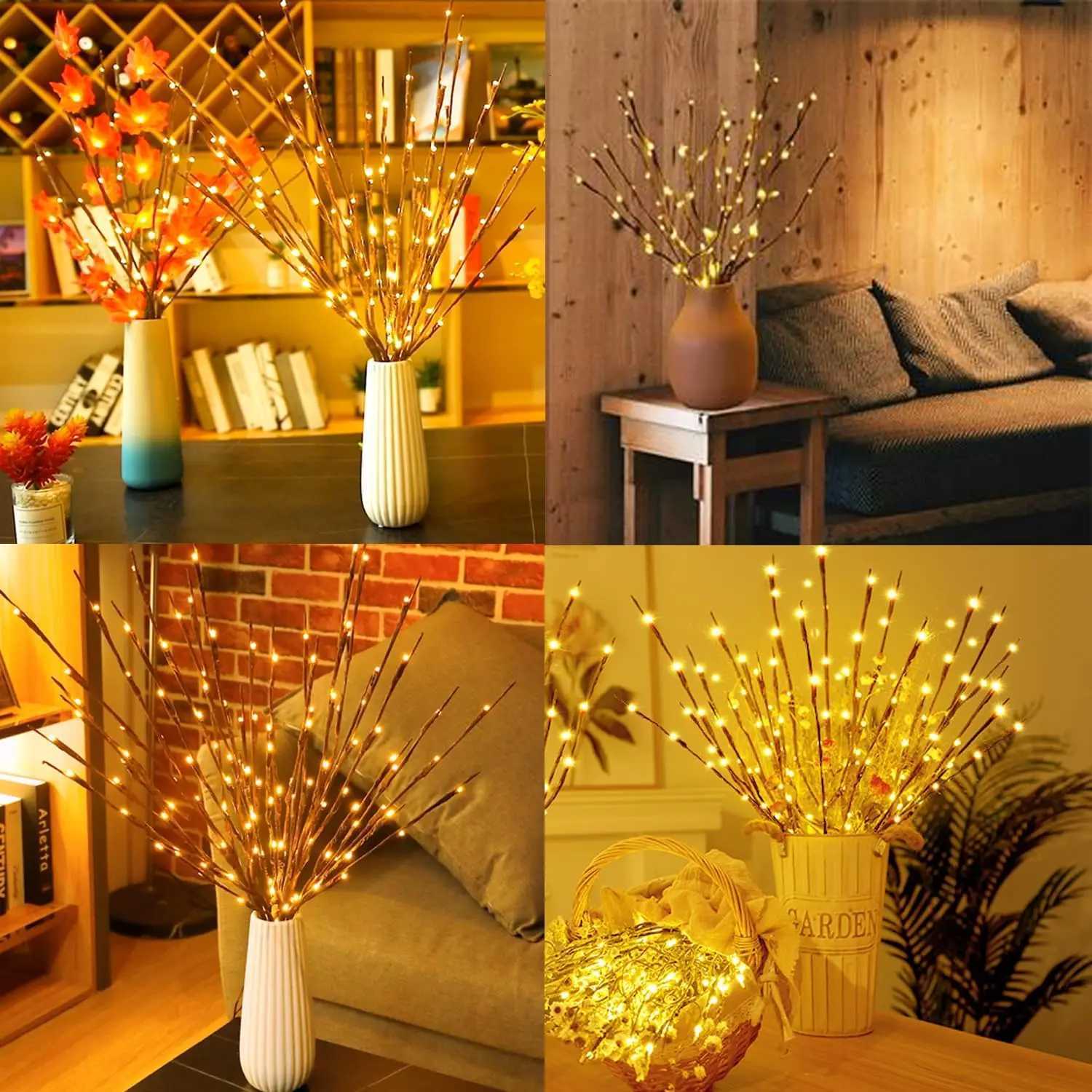 70CM 20 LED Twig Lighted Branch Vase Filler Tree Branch Light Christmas Wedding Christmas New Year Decorative Lights Night Lamp M251113