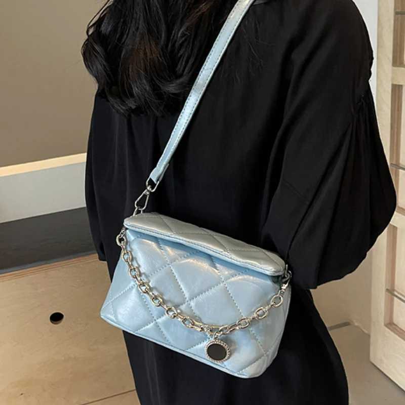 Women Bag Summer New Korean Popular Casual Versatile Personalized Chain One Shoulder Bags Fashion Diamond Lattice Crossbody BagW251112