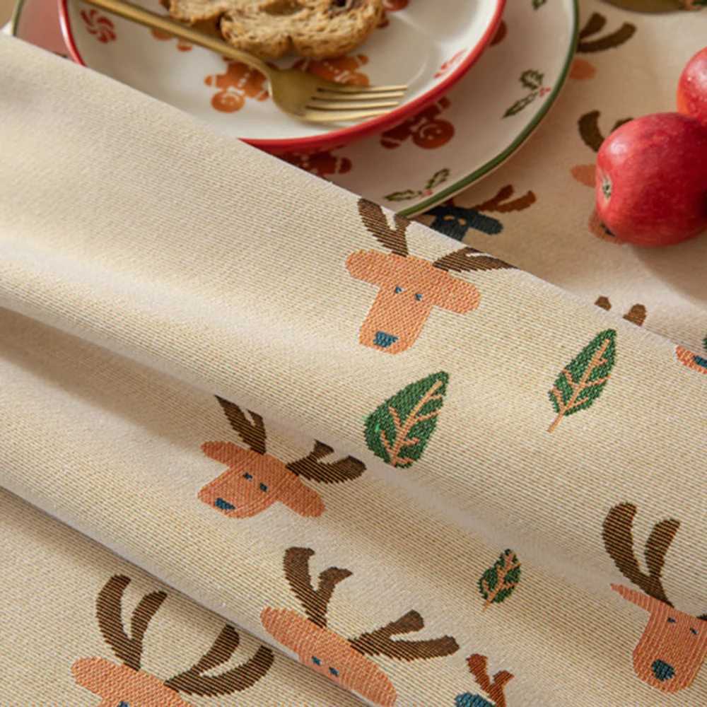 Christmas Christmas Decoration Table Clothyarn-Dyed Jacquard White Ball Decorative Tablecloth Rectangular Coffee Table Cloth Table Cloths Y251113