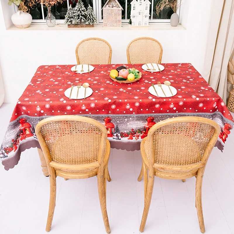 Christmas 140180cm Christmas Tablecloth Table Cover Decorative Ornament New Year Home Party Desktop Foldable Tablecloth Navidad Decor Y251113
