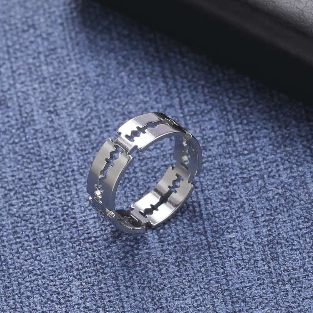 Fashion Blade Ring for Men Women Punk Hip Hop Finger Ring Stainless Steel Jewelry Party Birthday Gift Wholesale