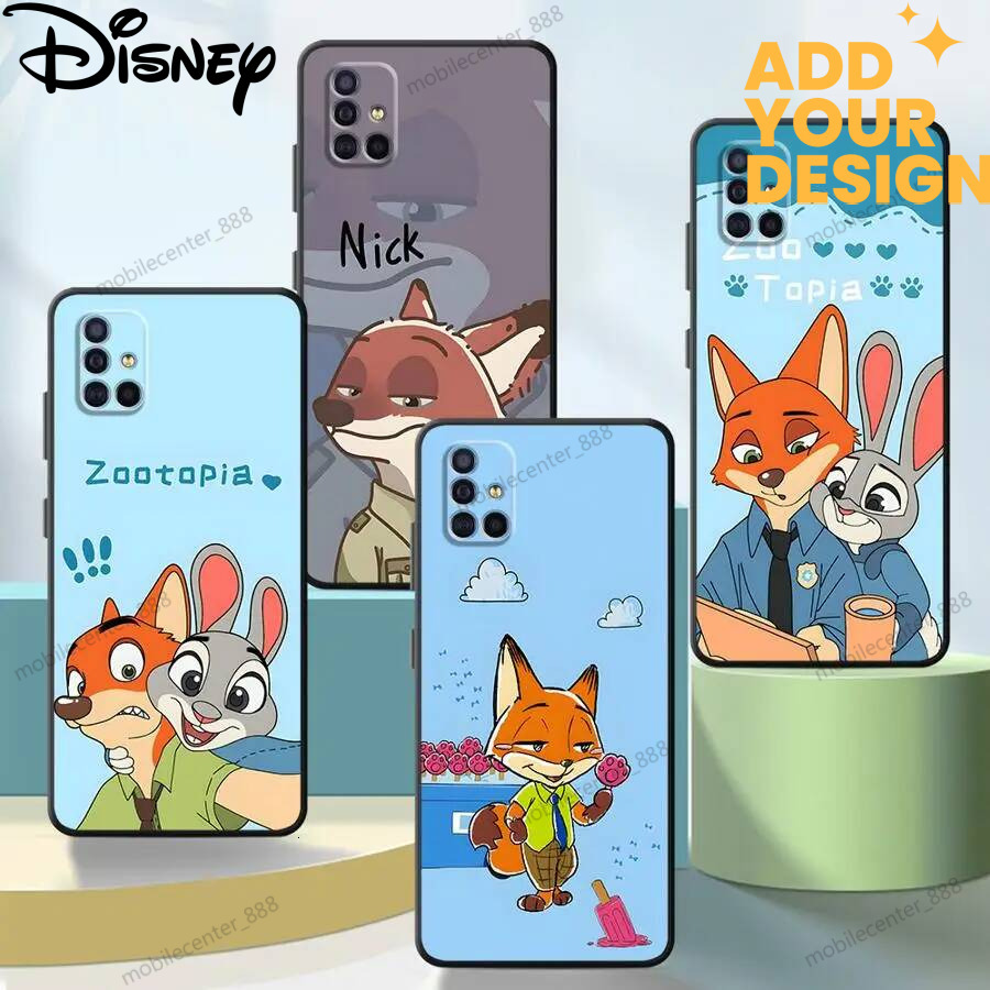 custom Case for Samsung Galaxy Note S10 8 S9 S8 10 Plus 20 Ultra 9 Black Soft Phone Cover Disney Cartoon Zootopia