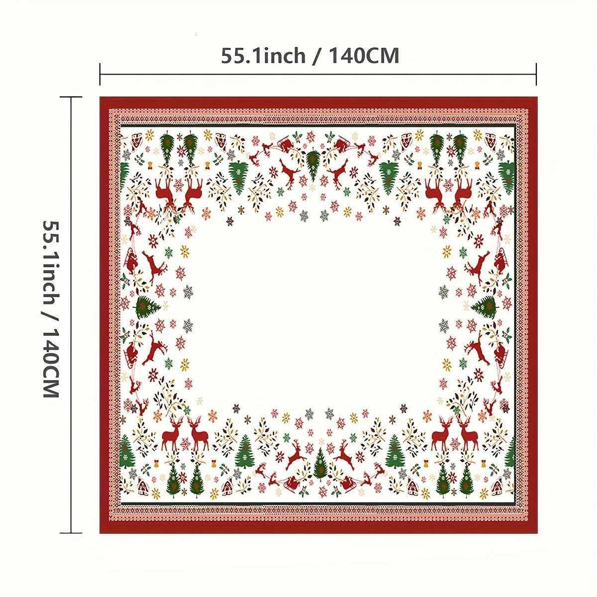 Christmas Christmas Snowflake Reindeer Waterproof Tablecloth Table Decor Winter Xmas Kitchen Dining Tablecloth Christmas Decorations Y251113