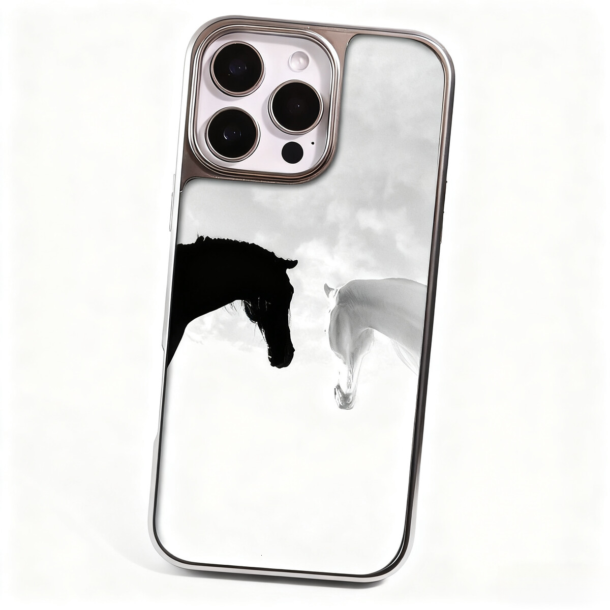 Black and White Horse Phone Case Compatible with iPhone 17 Pro Max Case iPhone 16 Matte PC 15 Personalized 14 Large Hole 13 Hard