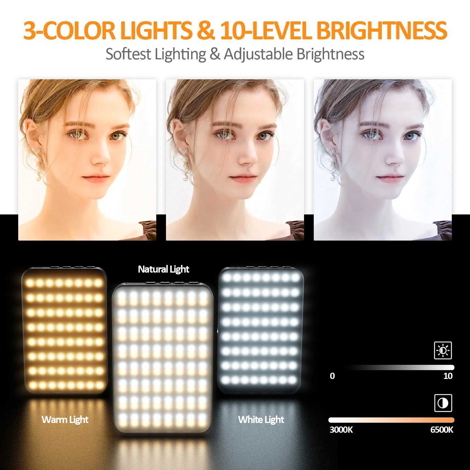 128LED Rechargeable Selfie Light Clip Magnetic Fill Light for Phone Laptop Tablet For Vlogging Video Conference Live StreamM251113