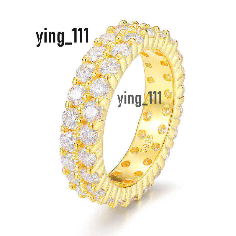 Bling Iced Out VVS Moissanite Ring 925 Sterling Silver Diamond Rings for Men Women Fashion Jewelry Gift