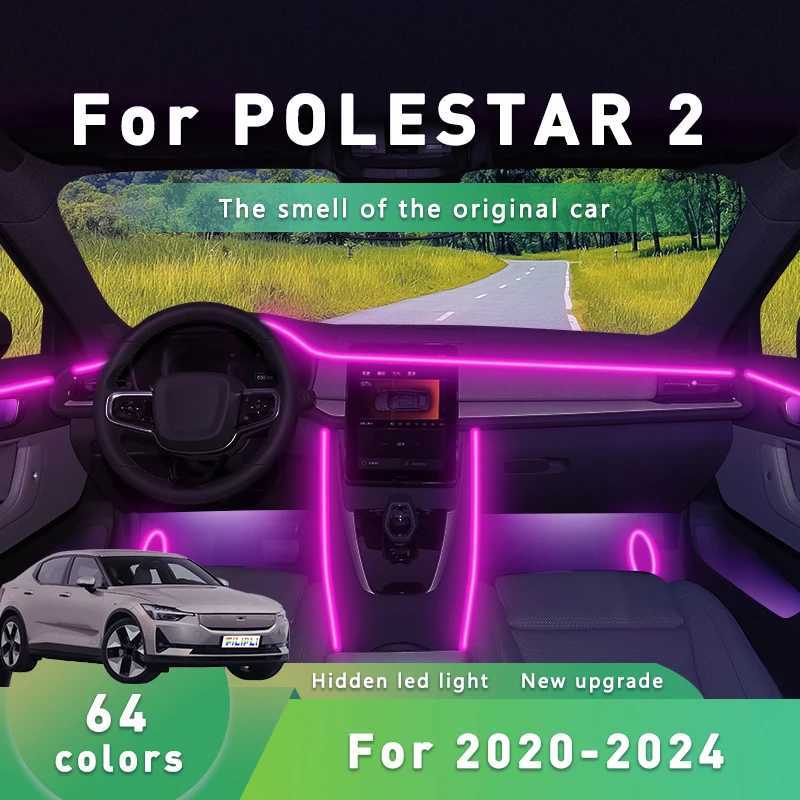 FILIPLI For POLESTAR 2 For 2020-2024 64 Color Mood Atmosphere Decoration LED Strip 64 RGB Car Ambient Mood Light By App Control W251112