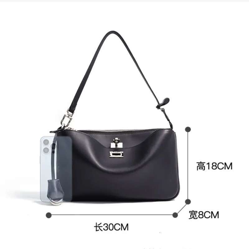Genuine Leather Underarm High End Retro Casual Mahjong Bag Large Capacity Fashion Square Coin Purse Shoulder Wallet Ladies