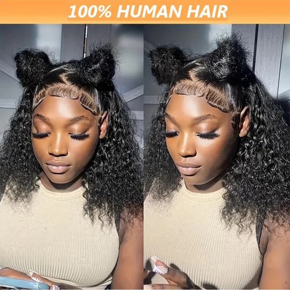 13X4 Curly Wigs Bob Wig Ready to Wear Glueless Kinky Curly Lace Front Human Hair Wigs for Women Perruque Cheveux Humains On Sale 250410