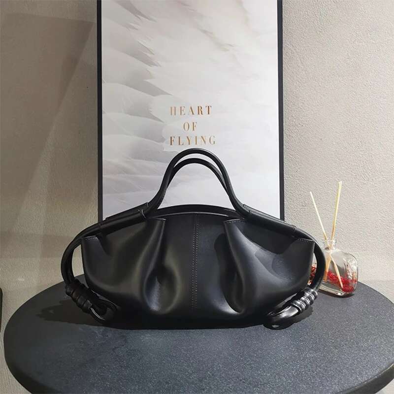Brand Cloud Dumpg Drawstring Design Women's Adjustable Shoulder Strap Crossbody Handbag Textured Underarm Bag