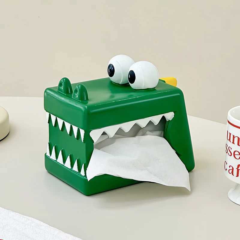 Cartoon Cute Crocodile Tissue Box He Living Ro Desktop Decoration Mti Functional Paper Drawing Storage Box Decoration Y251112