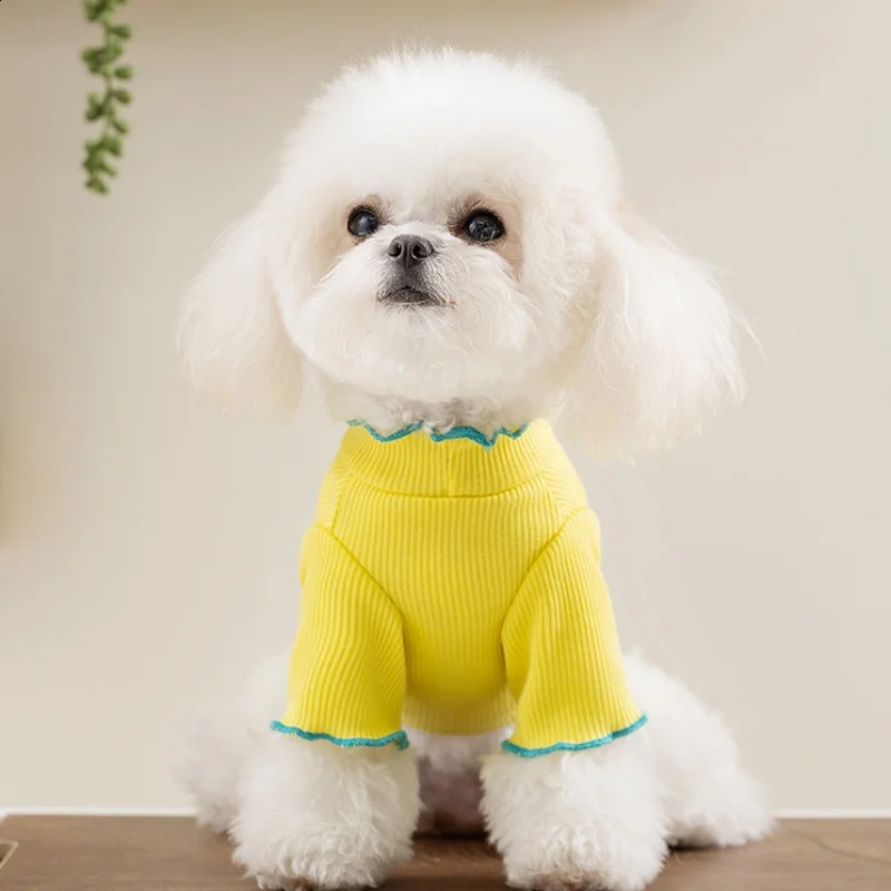 Summer Dog Clothes Fashion Print Dog Shirt Cute Lace Puppy Sweatshirts Cartoon Pattern Cat Pullovers Pet Shirts Chihuahua Vest 250407