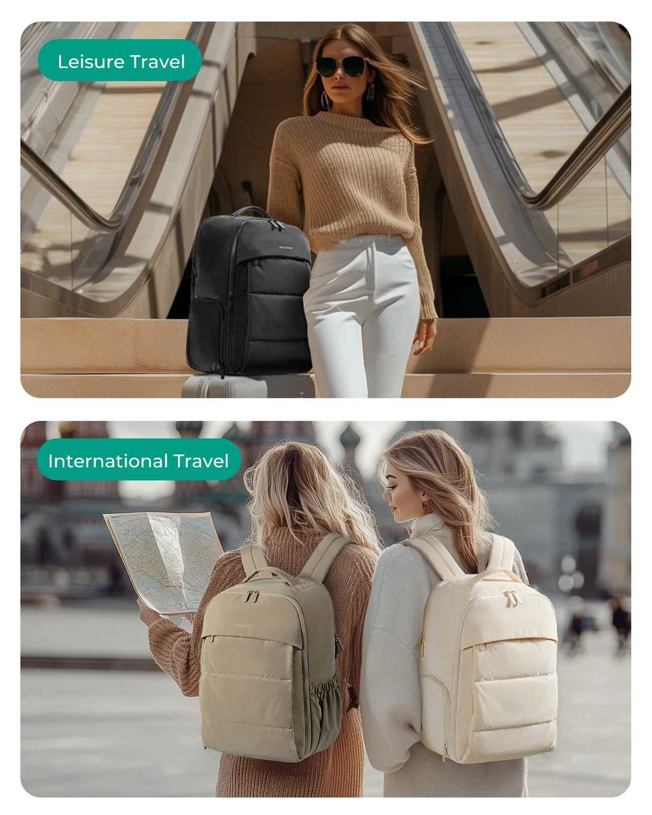 BAGSMART Womens Backpack Airline Approved Carry On with Shoe Compartment Fits 156 Laptop Water-Resistant Travel BackpackW251113