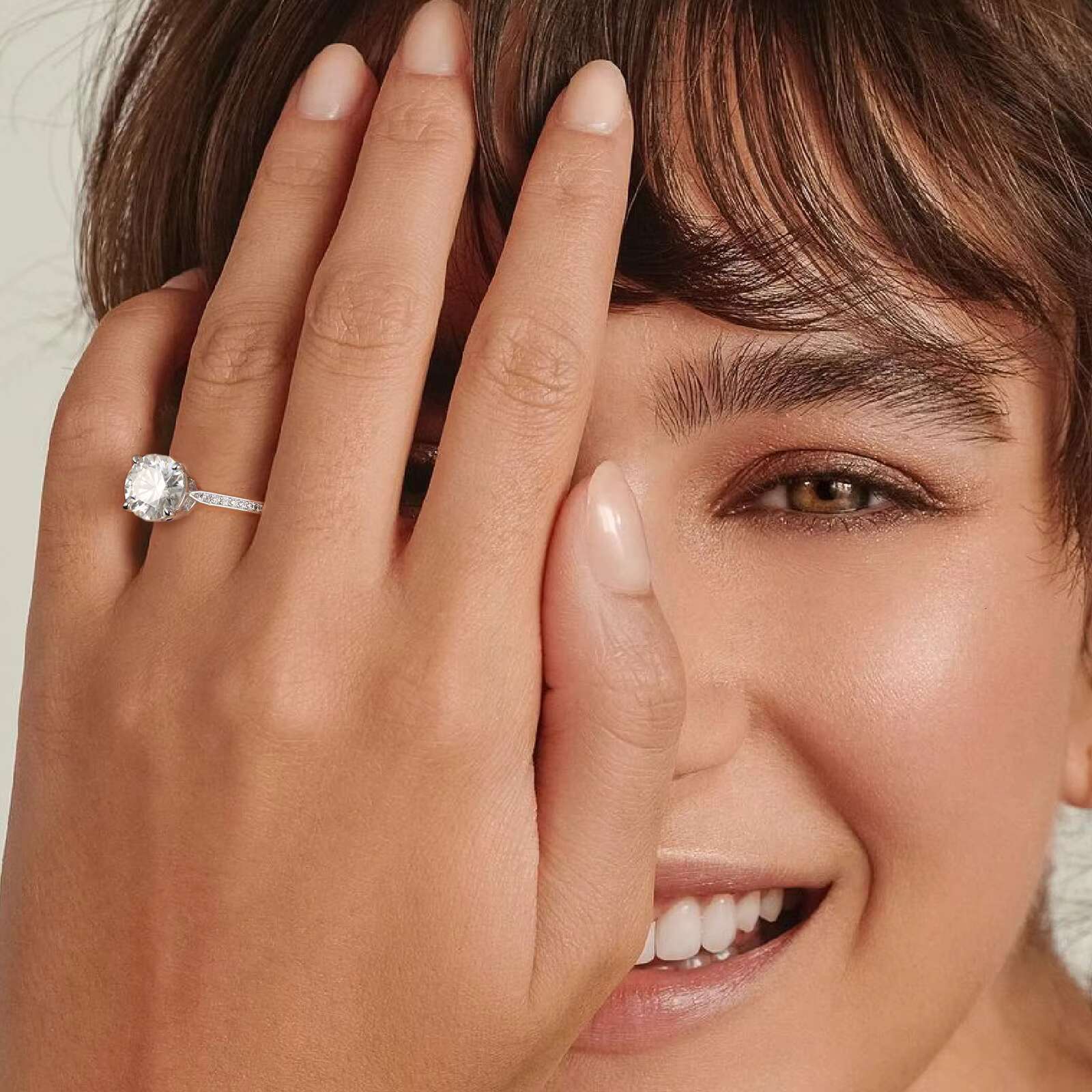 Valentines Day Gifts 1 CT VVS1 D Color GRA Certified 925 Sterling Silver Bling Diamond Moissanite Engagement Ring for Women