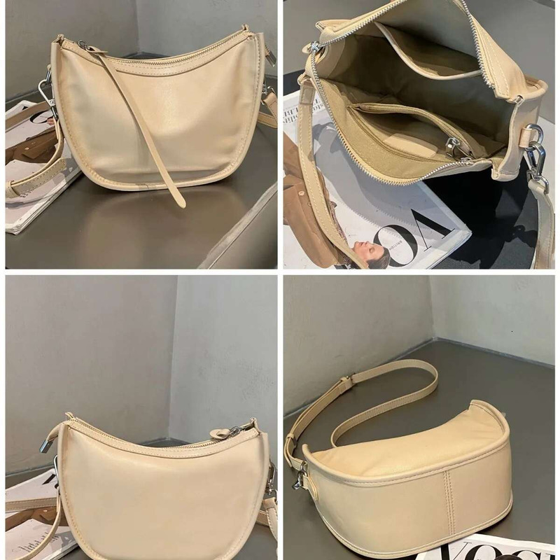 Women's Genuine Cowhide Leather Shoulder/Crossbody - Minimalist & Stylish Horseshoe-Shaped Purse, Commuting Small Bag