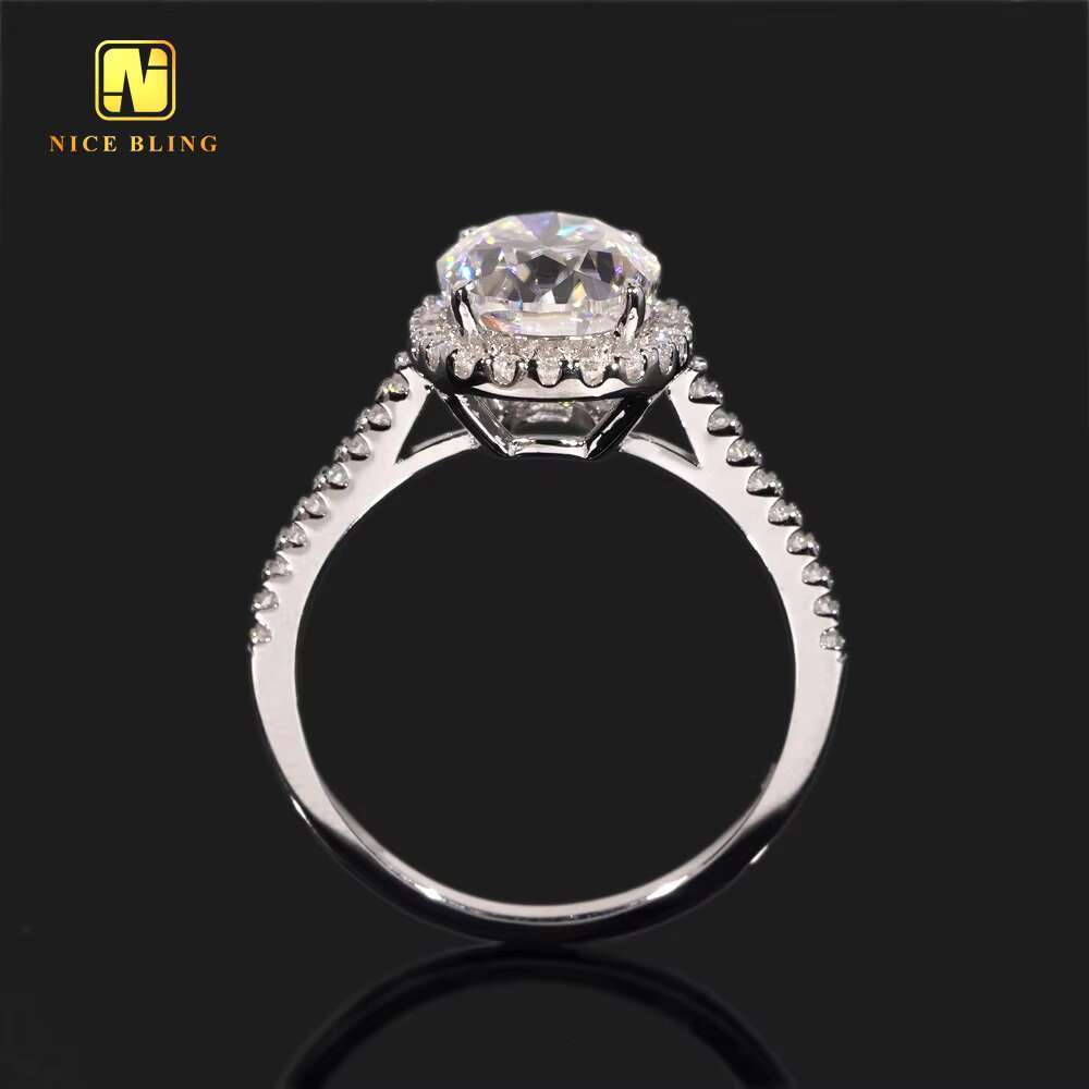 Factory Price Wedding Ring VVS Moissanite Diamond Fine Jewelry Oval Cut 925 Sterling Silver Rings Engagement Ring for Women