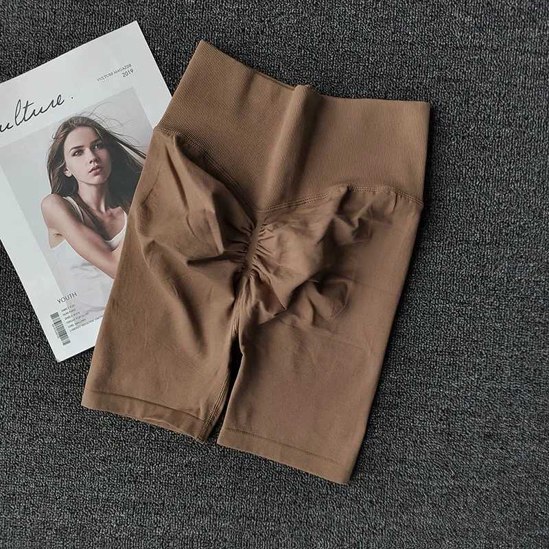 Summer seamless yoga shorts high waisted exercise shorts womens sexy boots abdominal control gym legs breathable running shorts Y250412
