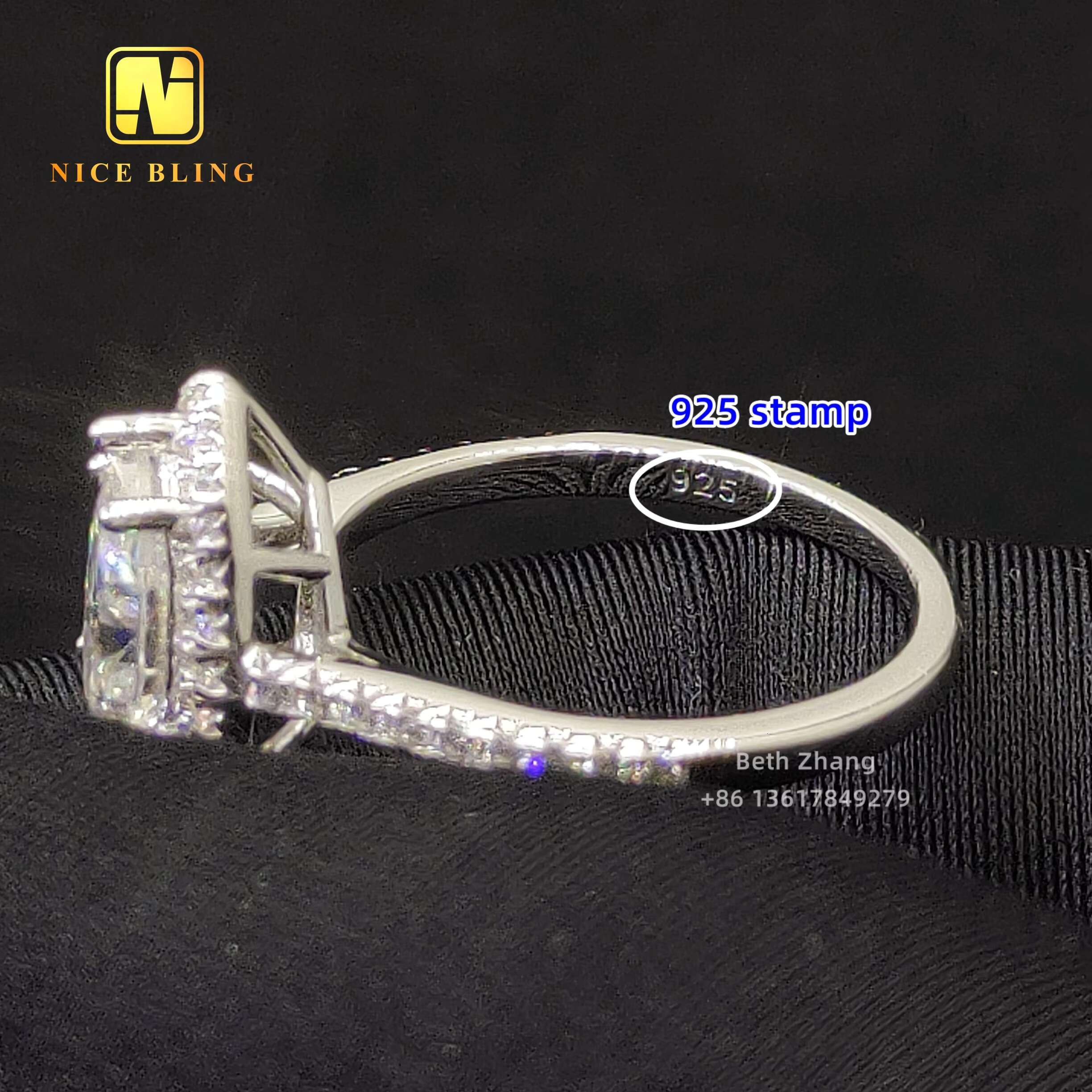 925 Silver Jewelry Halo Rings 2ct Pear Cut Diamond Engagement Rings Trendy Women Moissanite Wedding Ring