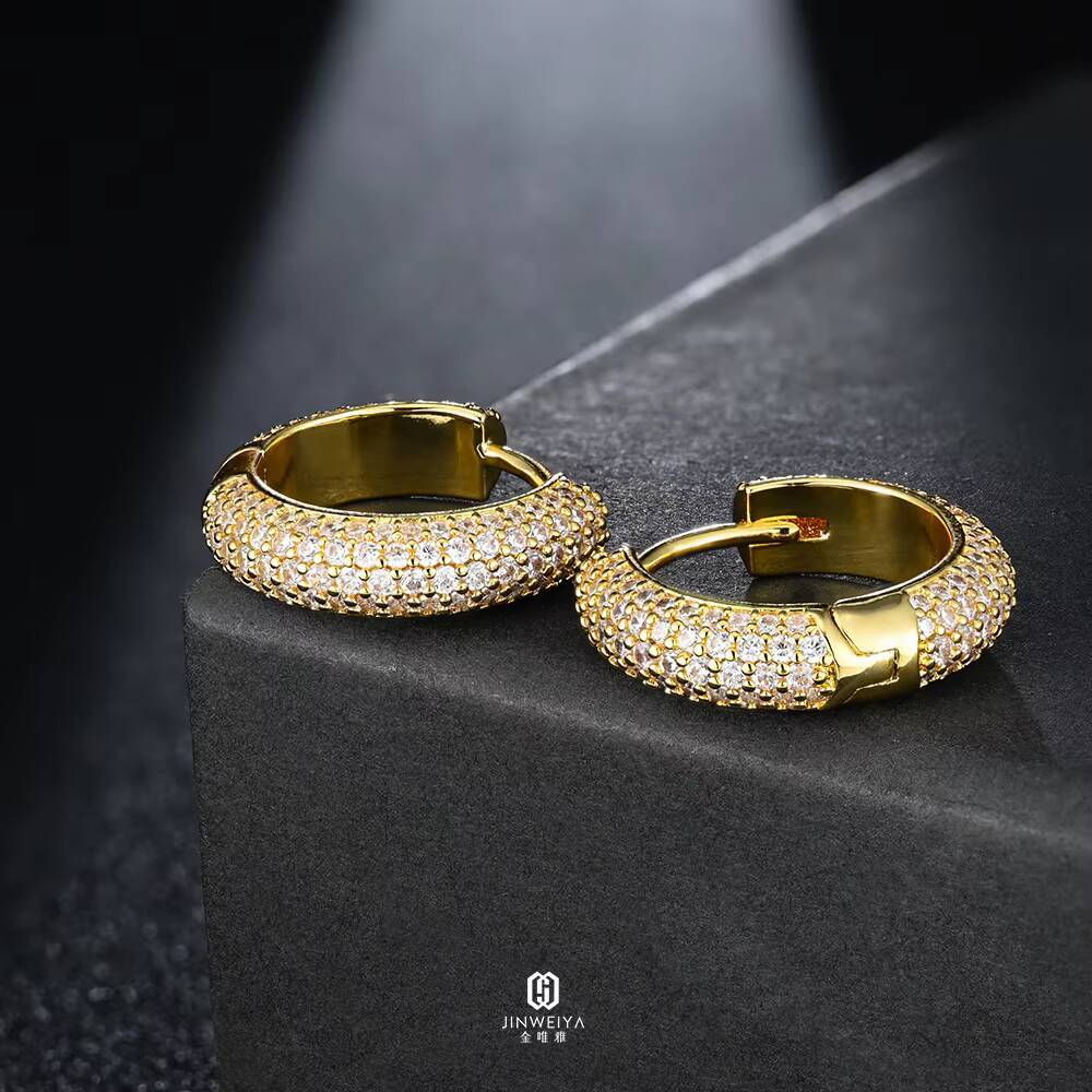 Hip Hop 925 Sterling Silver Moissanite Diamond Earring High-grade Iced Out VVS Moissanite Earrings for Men Women