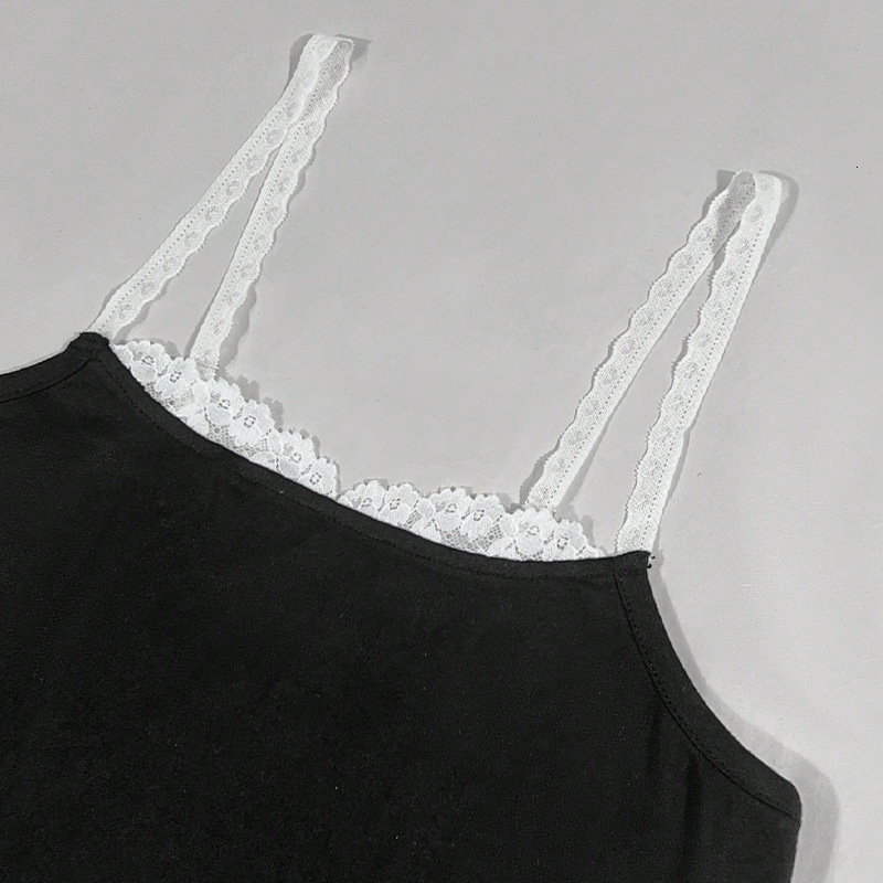 Sexy lace edge camisole top 2025 summer new slim fit tank top for womens wear