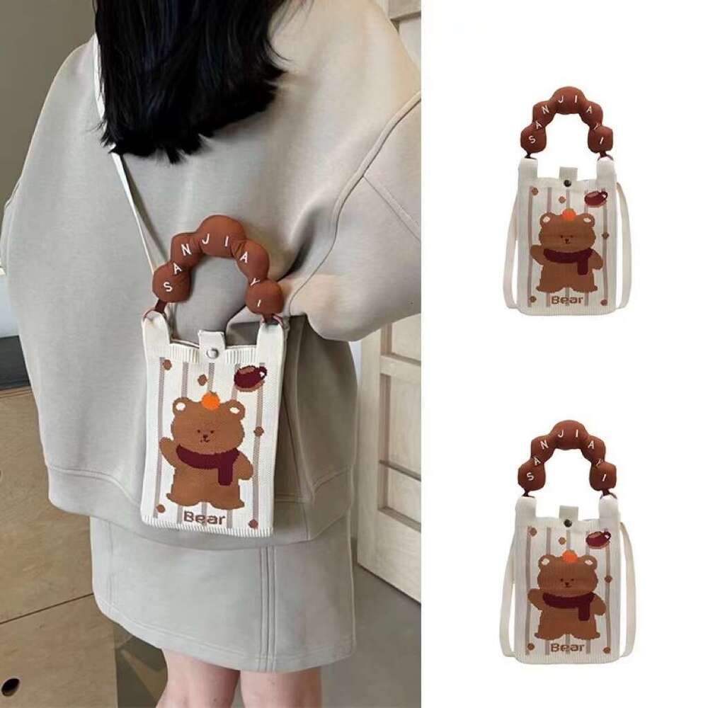 Handbag, ladies' new knitted mobile phone internet celebrity love crossbody bag, mini bag