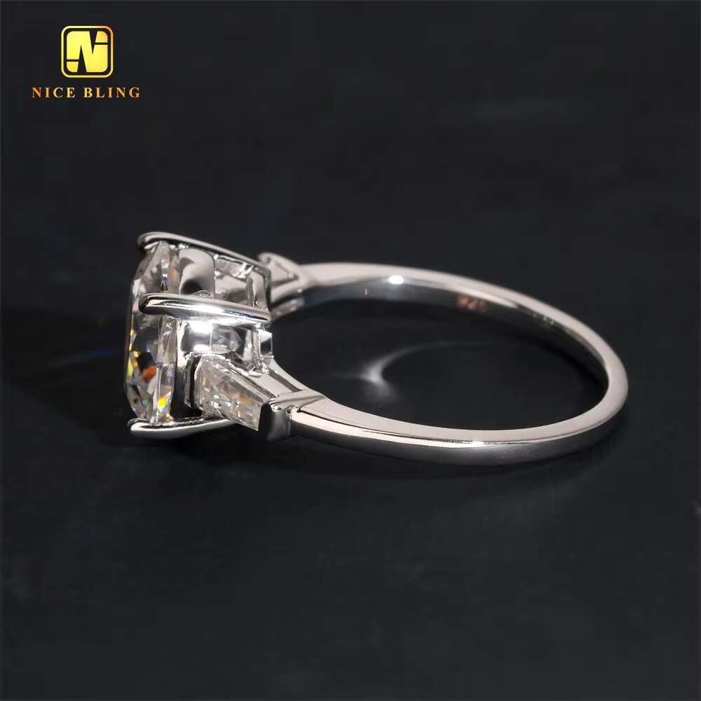 Wedding Ring Round Cut 4CT Fine Jewelry 925 Sterling Silver VVS Moissanite Rings Big Diamond Engagement Ring for Women