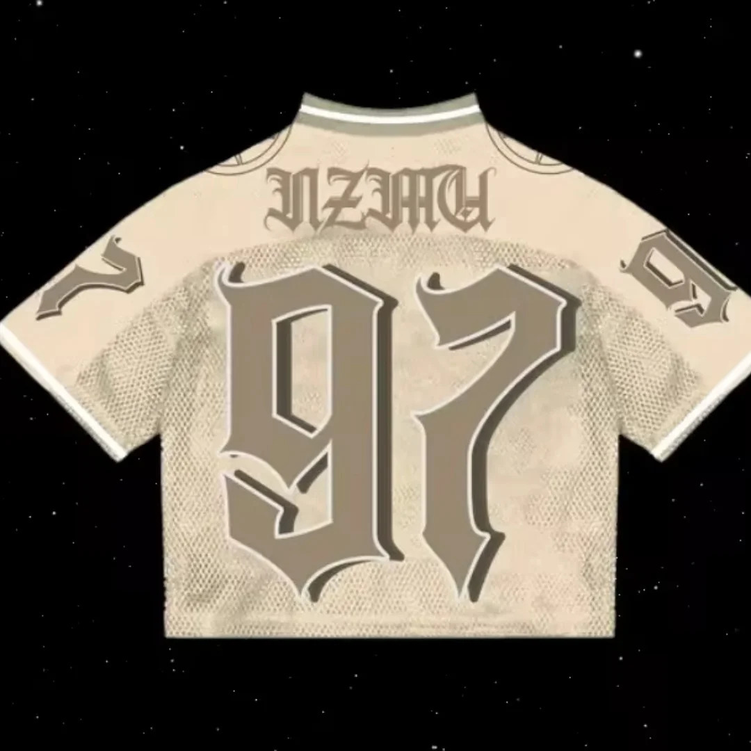 Summer fashion retro street sports splicing style mens short sleeved Harajuku Y2K hiphop casual oversized top 250407