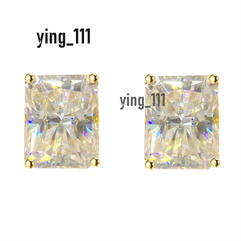 Fashion Trendy Moissanite Diamond Earrings S925 Sterling Silver Studs for Men Women Nice Gift