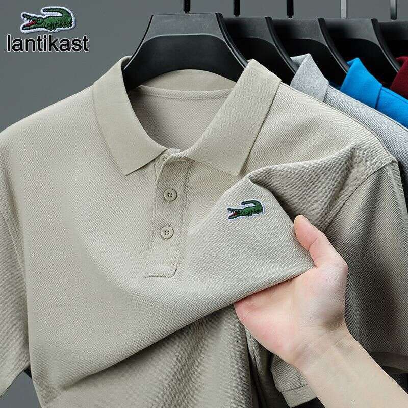 Noble Crocodile Summer New Men's Polo Shirt Short Sleeve Pure Cotton Turn-Down Collar T-Shirt Solid designer hoodie Color Business Casual Tee Tre