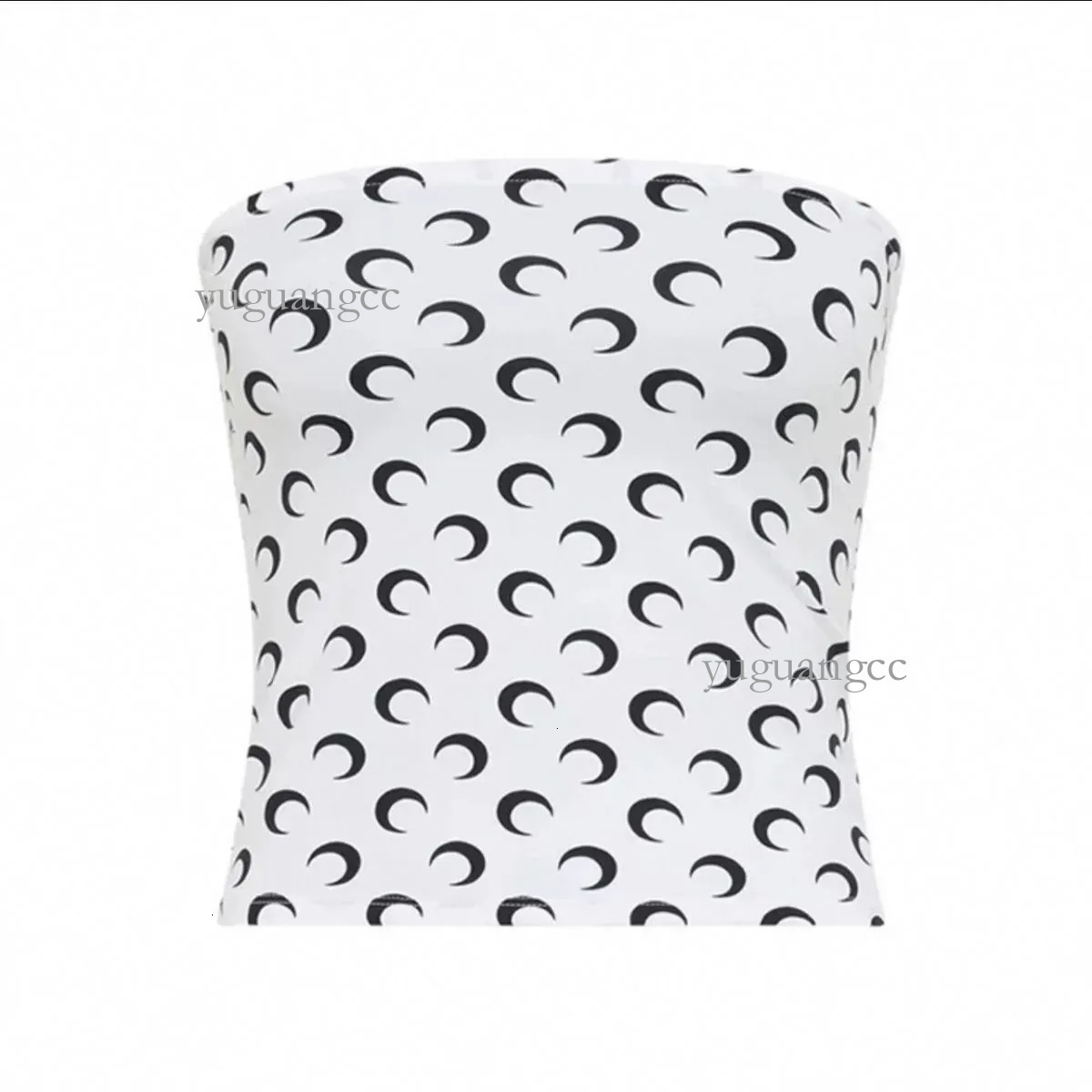 Women's moon shirt Designer Mary Strapless New Vest Top Womens Moon Base Shirt Inner Layer With Elastic Slim Fit Crescent Print T-shirt Free Shipping cf7