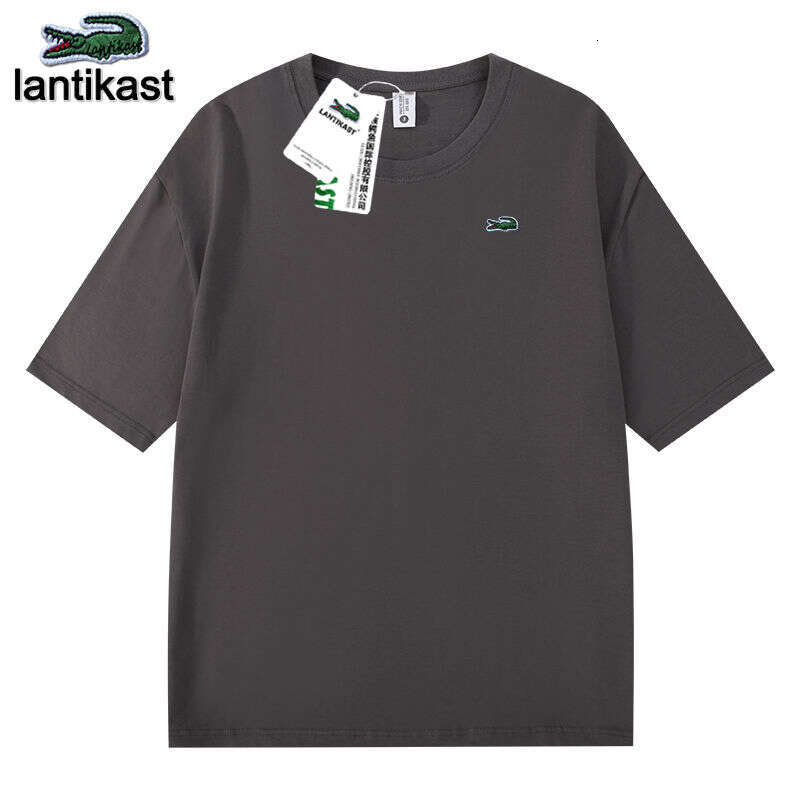 Noble Crocodile Official Flagship Store Genuine 300G Heavy designer handbag Cotton T-Shirt Trendy Round Neck Short Sleeve Versatile Top