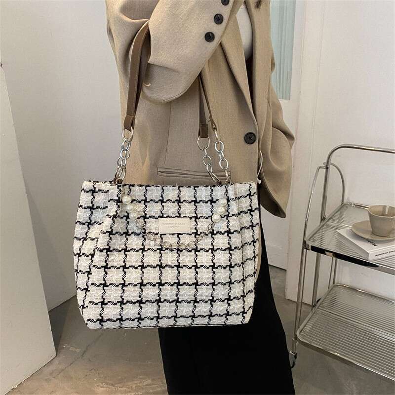 Commuter tote bag women, college student class shoulder bag, large capacity versatile handbag for women