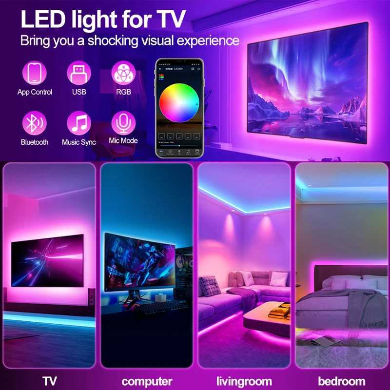 1-20M USB LED Strip Lights WIFI APP Control Color Changing 5050 RGB Led Light Flexible Lamp Tape for TV Backlight Room Decor W251112