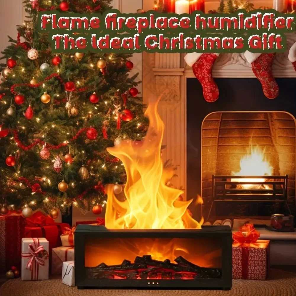 Upgraded 300ml Aroma Diffuser with 7-Color LED Flame Effect Essential Oil Diffuser Air Humidifier Remote Timer Fragrance Y251113