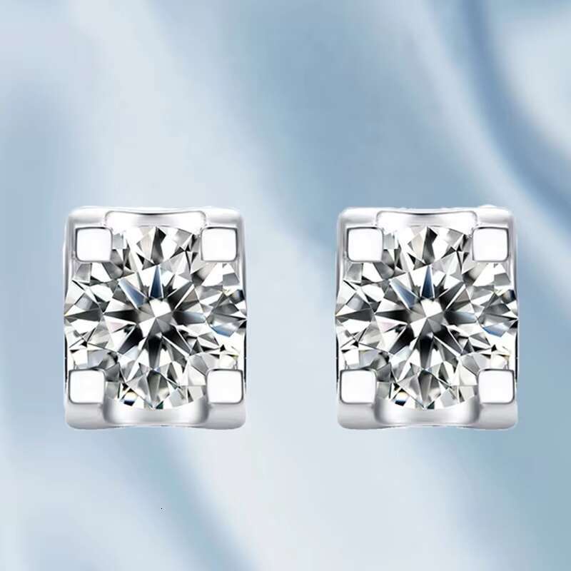 Fashion Jewelry 925 Sterling Sliver Earring Moissanite Diamond Stud Earrings for Women