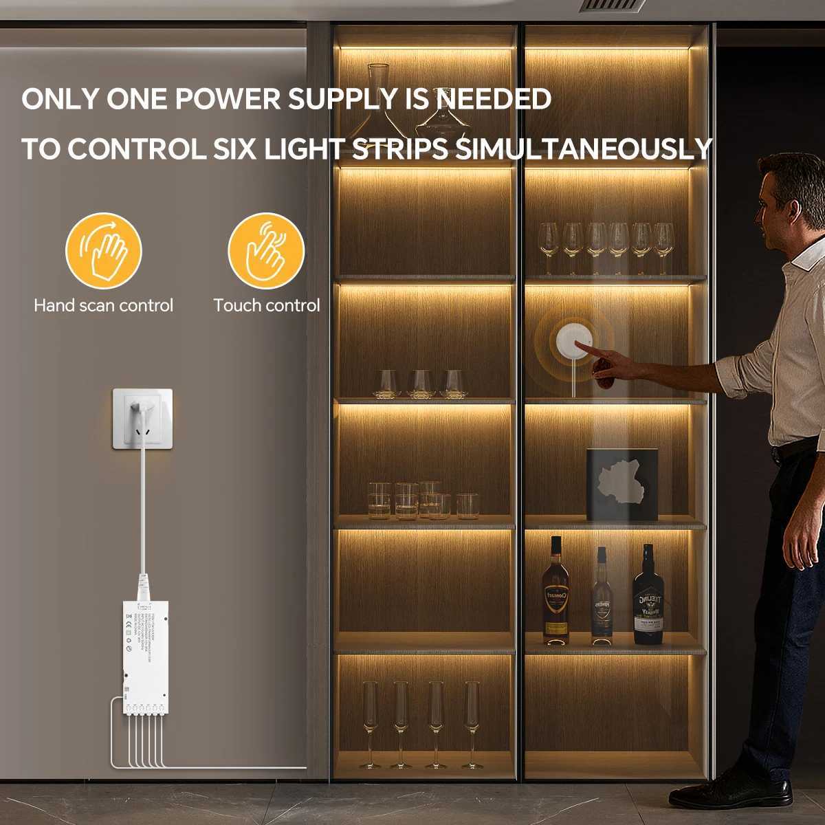 Amazing Self-Adhesive LED Neon Light Strip Touch Dimmable COB LED Tape For Acoustic Wall PanelShelfCollection Cabinet Decor W251112