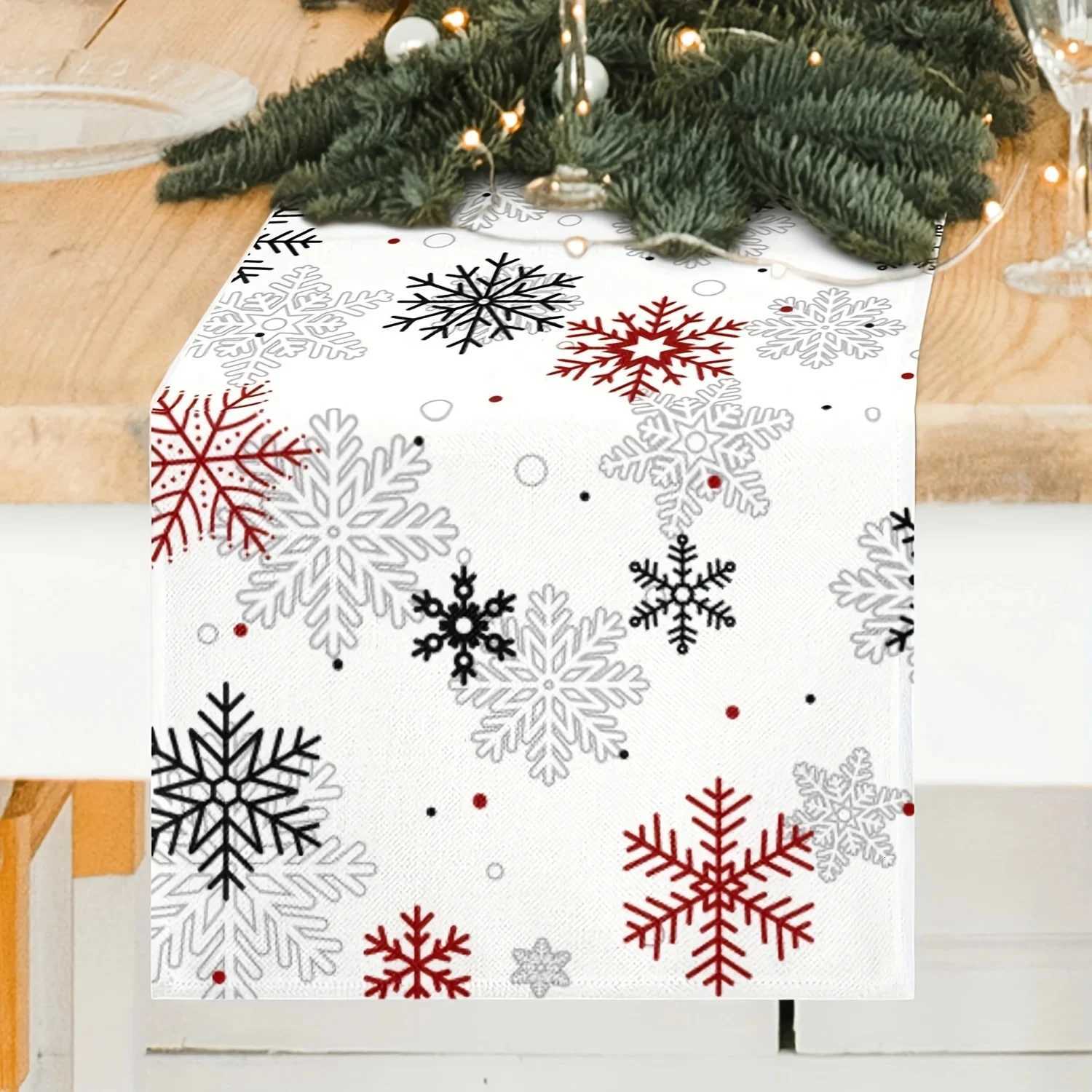 Christmas Halloween Christmas Table Flag Christmas Happy Snowflake Tablecloth Decoration Home Dining Table Holiday Party Supplies Decorati Y251113